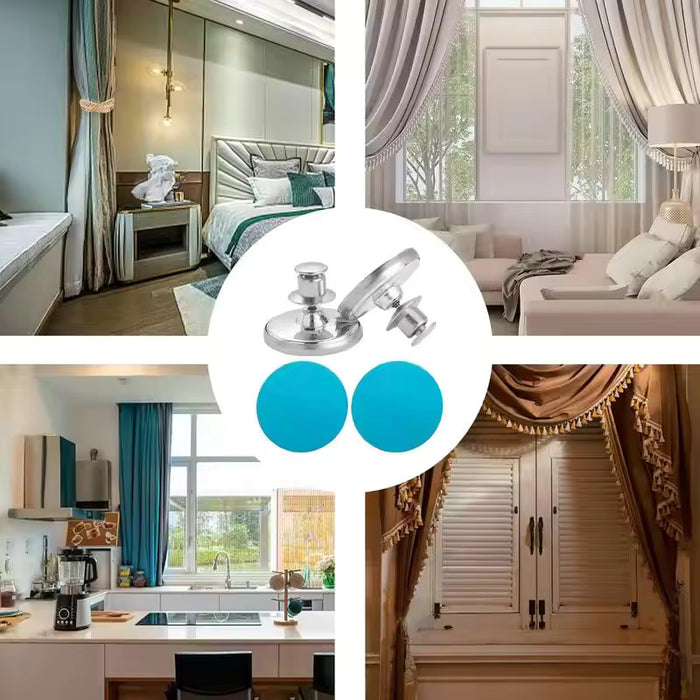 Magnetic Curtain Clips - 2pcs Detachable Magnets for Secure Closure & Easy to Install
