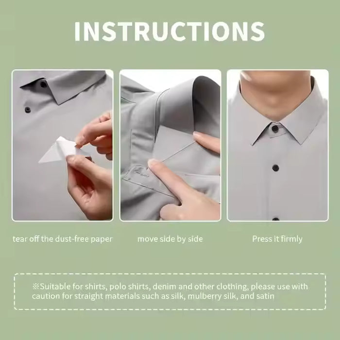 No Curl Collar Stays - PVC Collar Support Stickers for Polo & Shirt Collars (30/100 pcs)